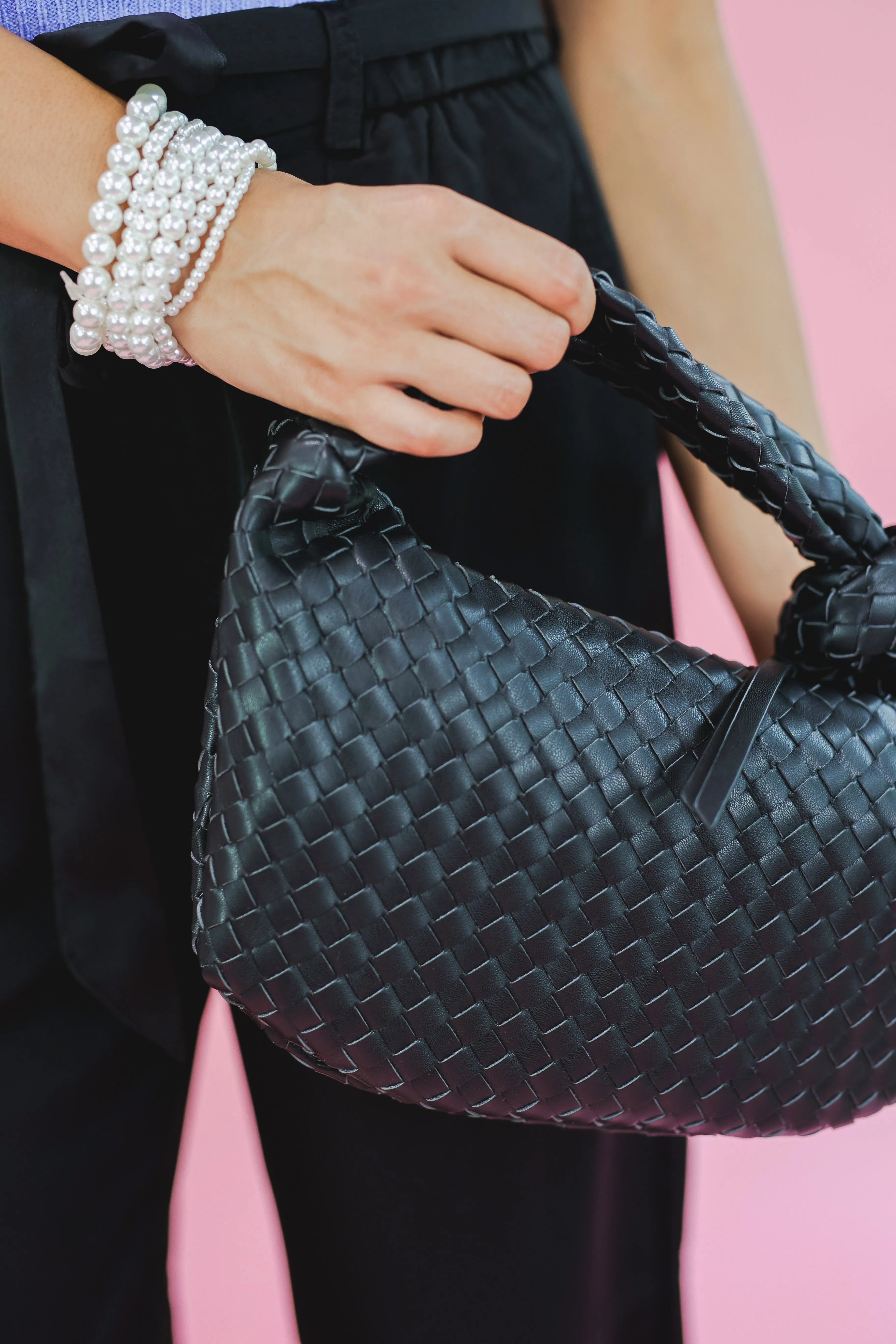 Extra Blessed Woven Bag In Black