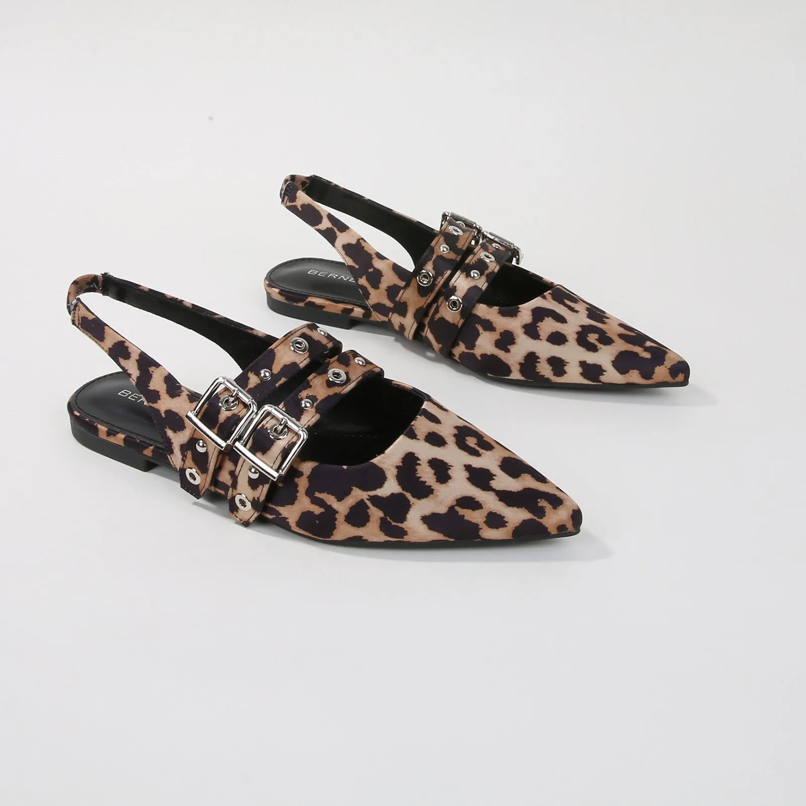 Fabiola Patent Buckle Slingback Flats