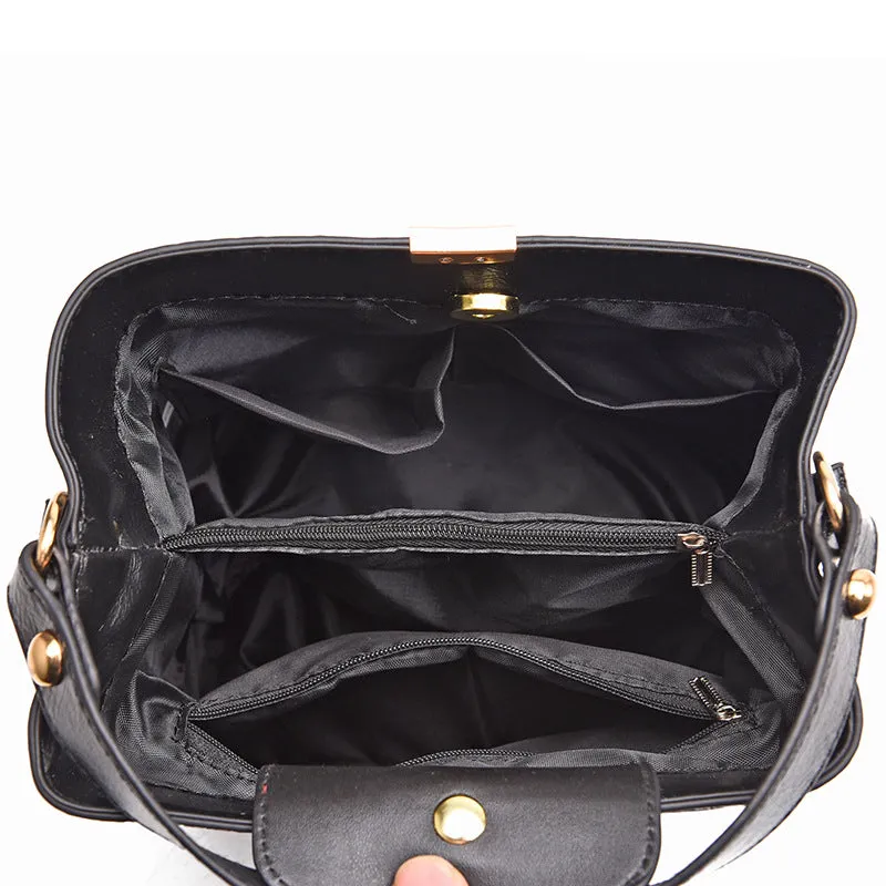 Fashion Bucket Bag Stone Pattern Shoulder Messenger Bag