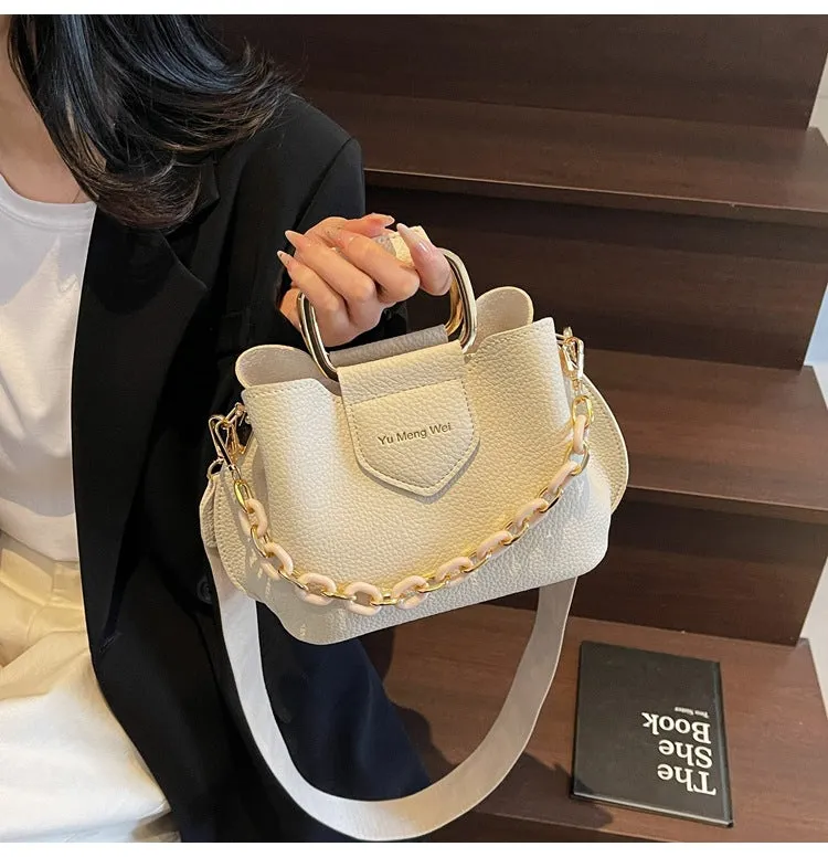 Fashion Handbag Chain Handle Bucket Bag Women Satchels