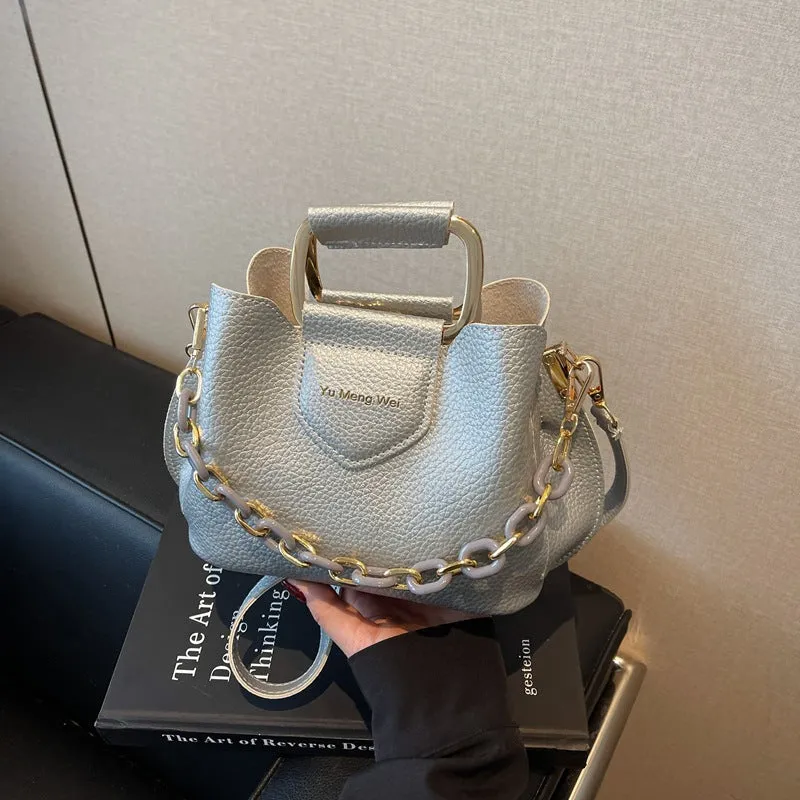Fashion Handbag Chain Handle Bucket Bag Women Satchels