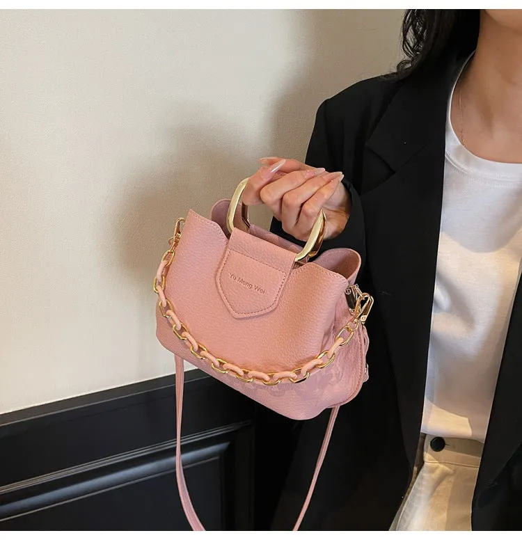Fashion Handbag Chain Handle Bucket Bag Women Satchels