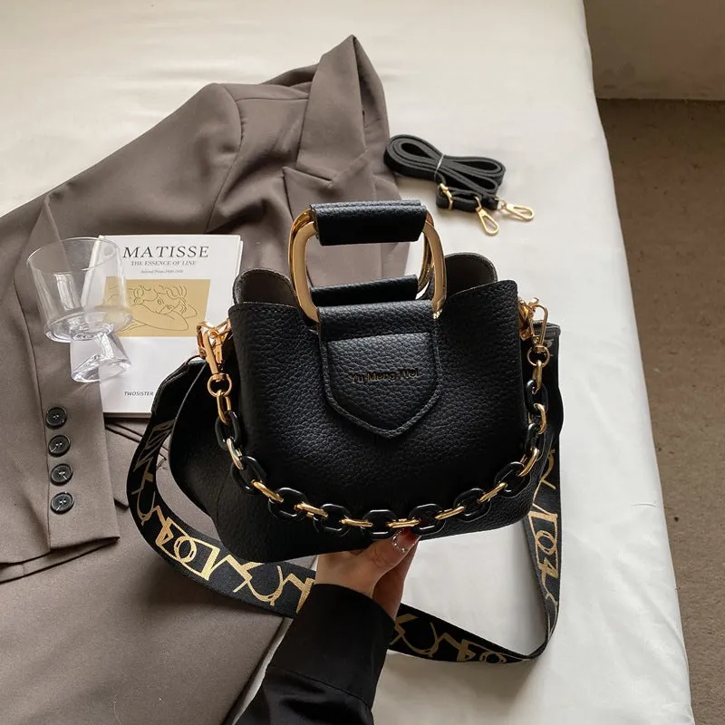 Fashion Handbag Chain Handle Bucket Bag Women Satchels