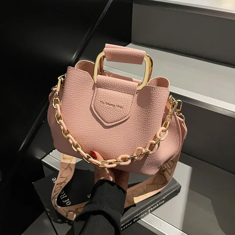 Fashion Handbag Chain Handle Bucket Bag Women Satchels