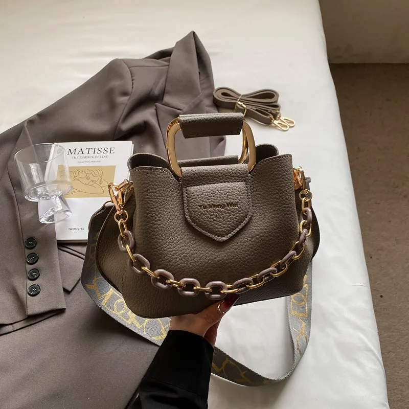 Fashion Handbag Chain Handle Bucket Bag Women Satchels