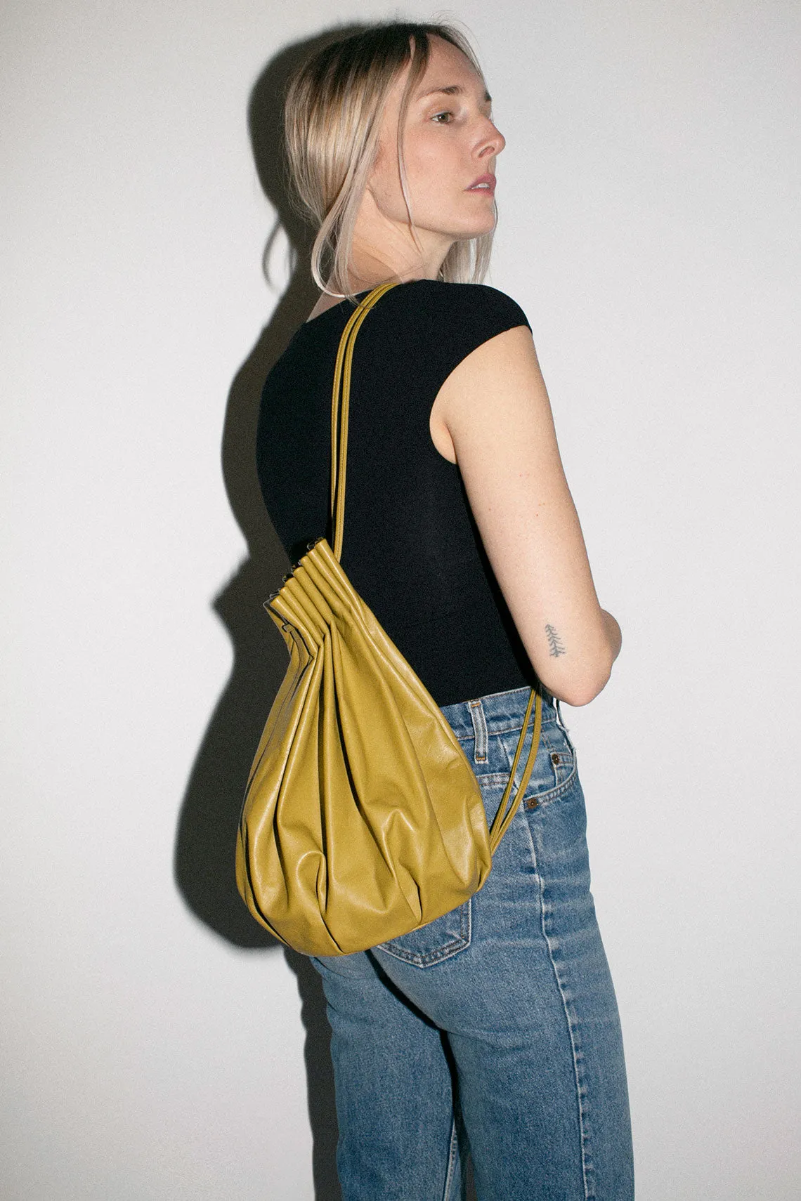 Fennel Pleated Balloon Crossbody