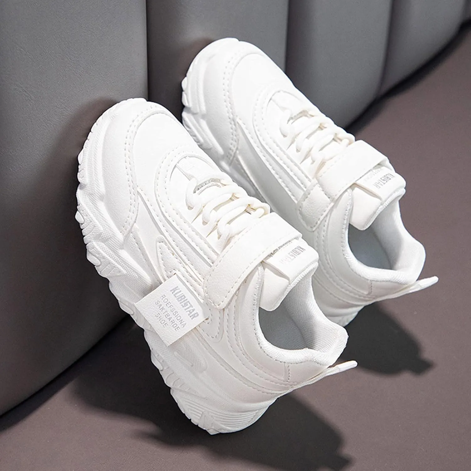 Girls Running Shoes Boys Color Sneakers for Kids Casual Lightweight Classic Adjustable Strap Hook and Loops Shoes