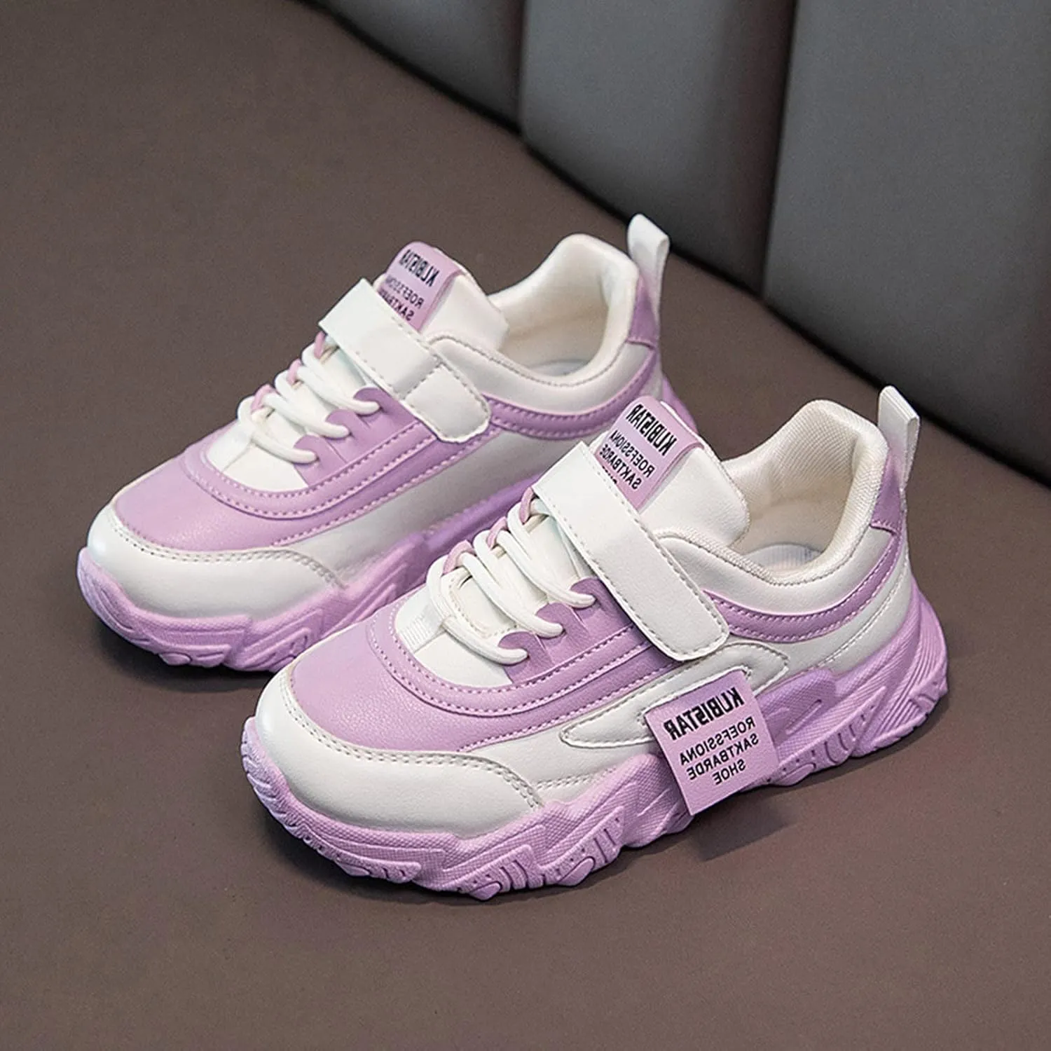 Girls Running Shoes Boys Color Sneakers for Kids Casual Lightweight Classic Adjustable Strap Hook and Loops Shoes