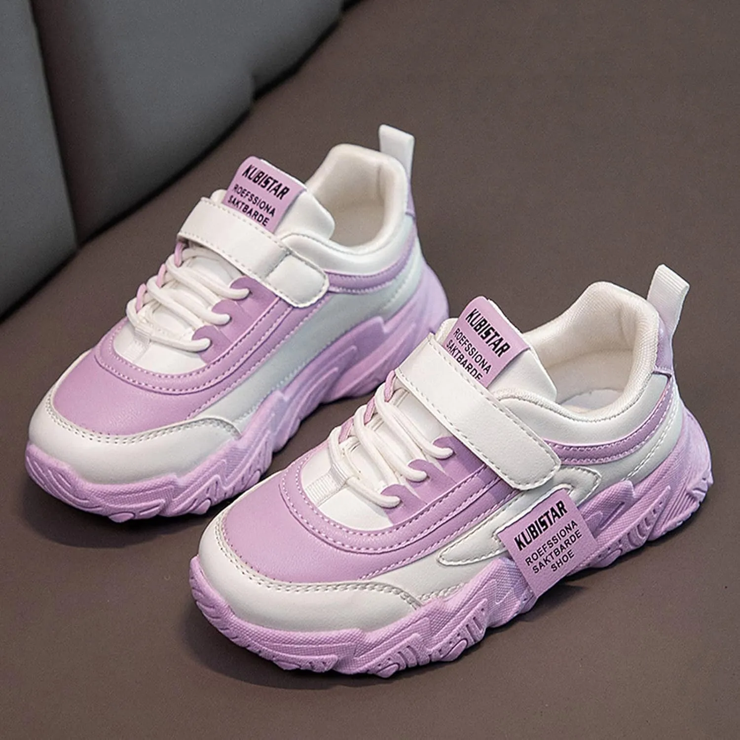 Girls Running Shoes Boys Color Sneakers for Kids Casual Lightweight Classic Adjustable Strap Hook and Loops Shoes
