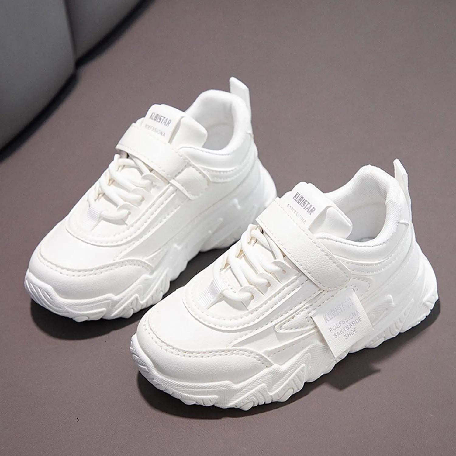 Girls Running Shoes Boys Color Sneakers for Kids Casual Lightweight Classic Adjustable Strap Hook and Loops Shoes