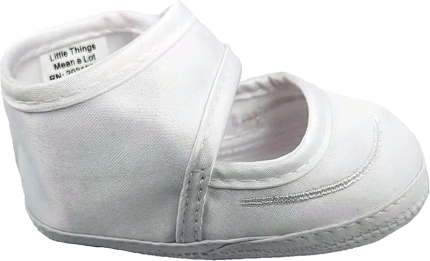 Girls Satin Christening Shoe with Celtic Cross and Rosette