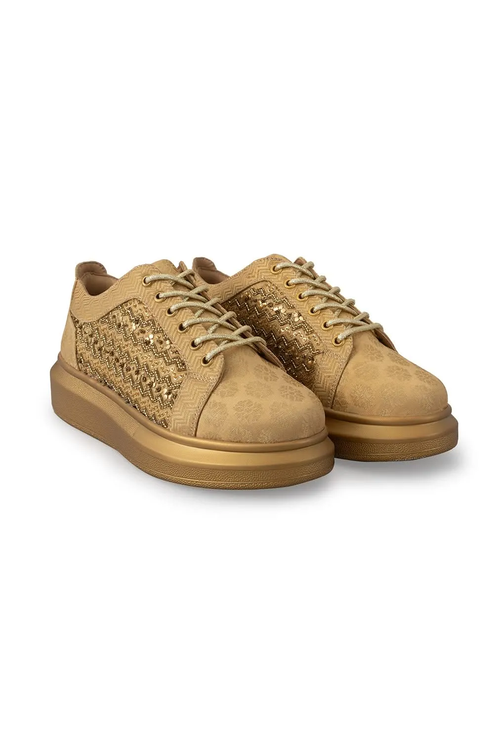 Gold Empress Wedge Sneakers