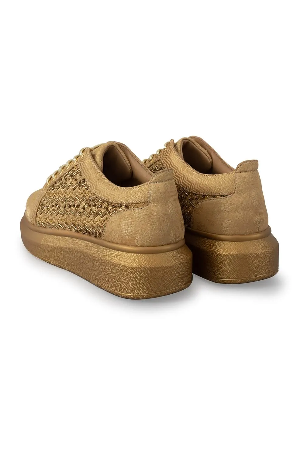 Gold Empress Wedge Sneakers