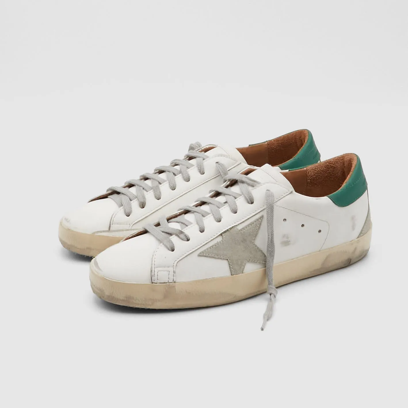Golden Goose Superstar White Ice Green Sneakers