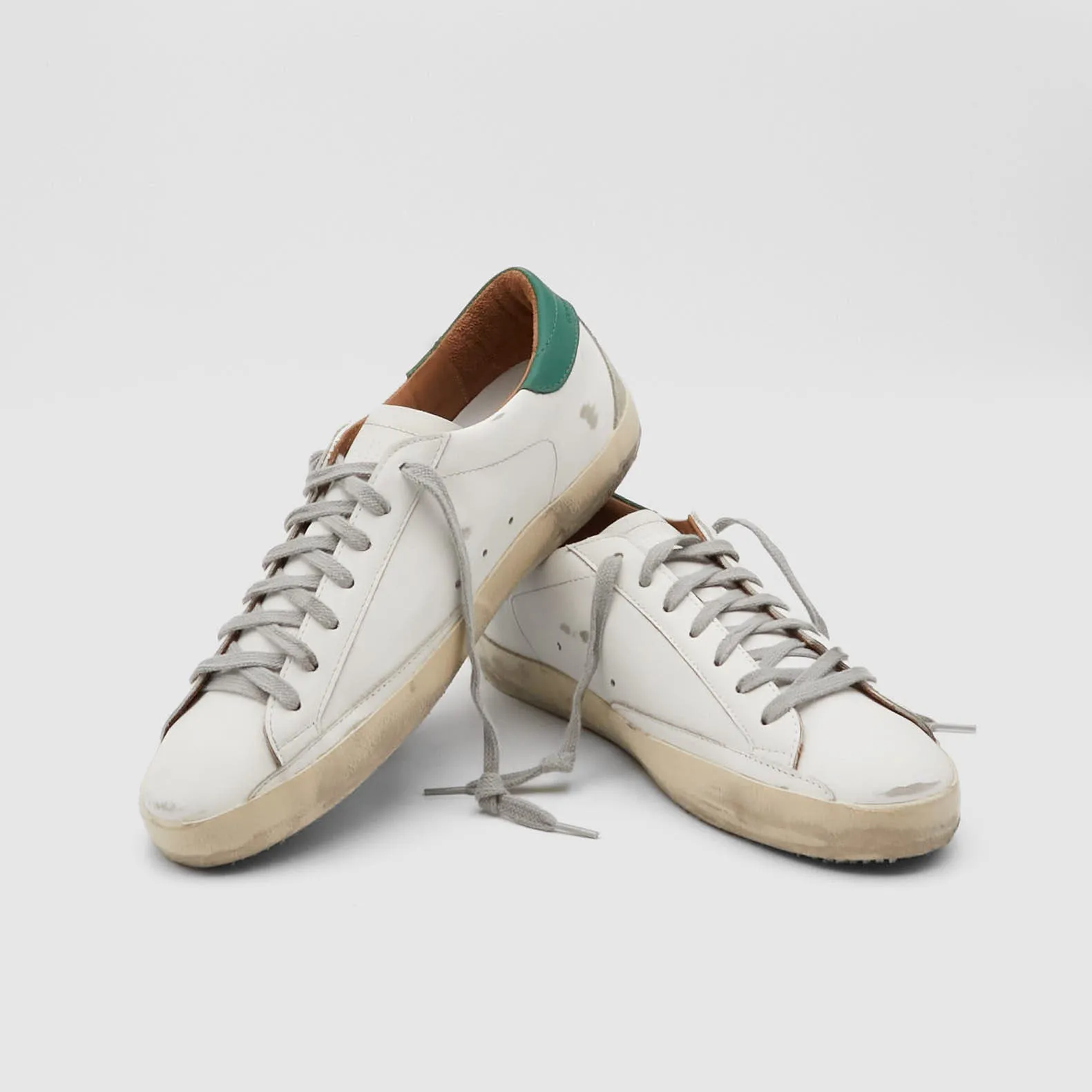 Golden Goose Superstar White Ice Green Sneakers