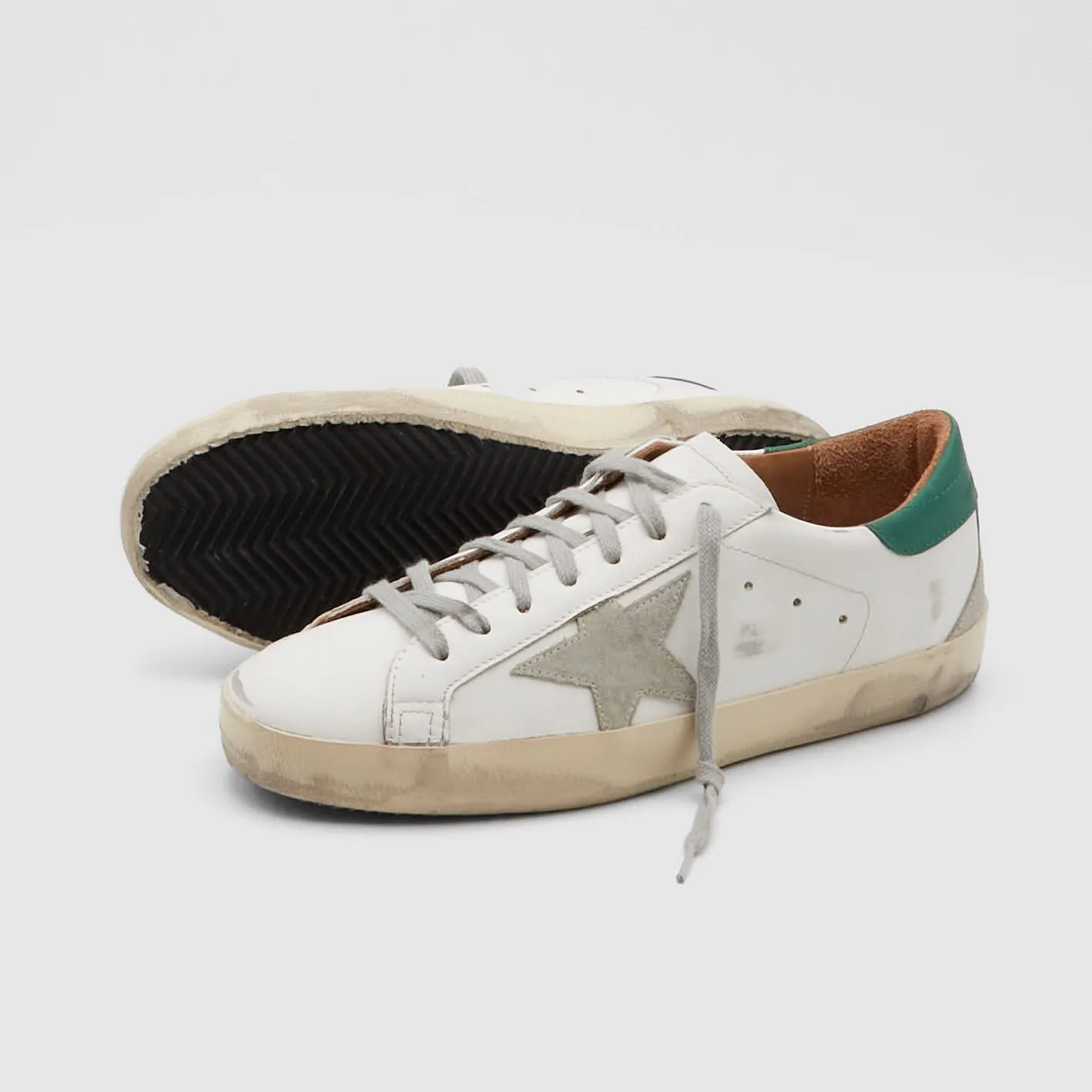 Golden Goose Superstar White Ice Green Sneakers