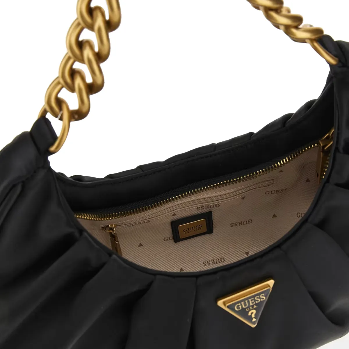 Guess - Tori Black satin Shoulder Bag - HWEB6856120 - BLACK