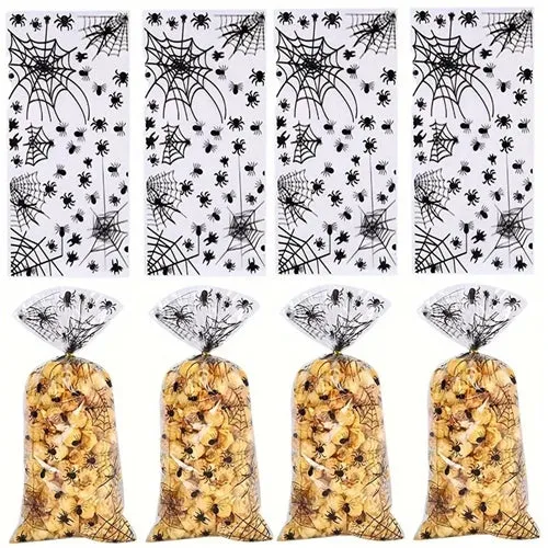 Halloween Treat Bags - Spider Web Design x10