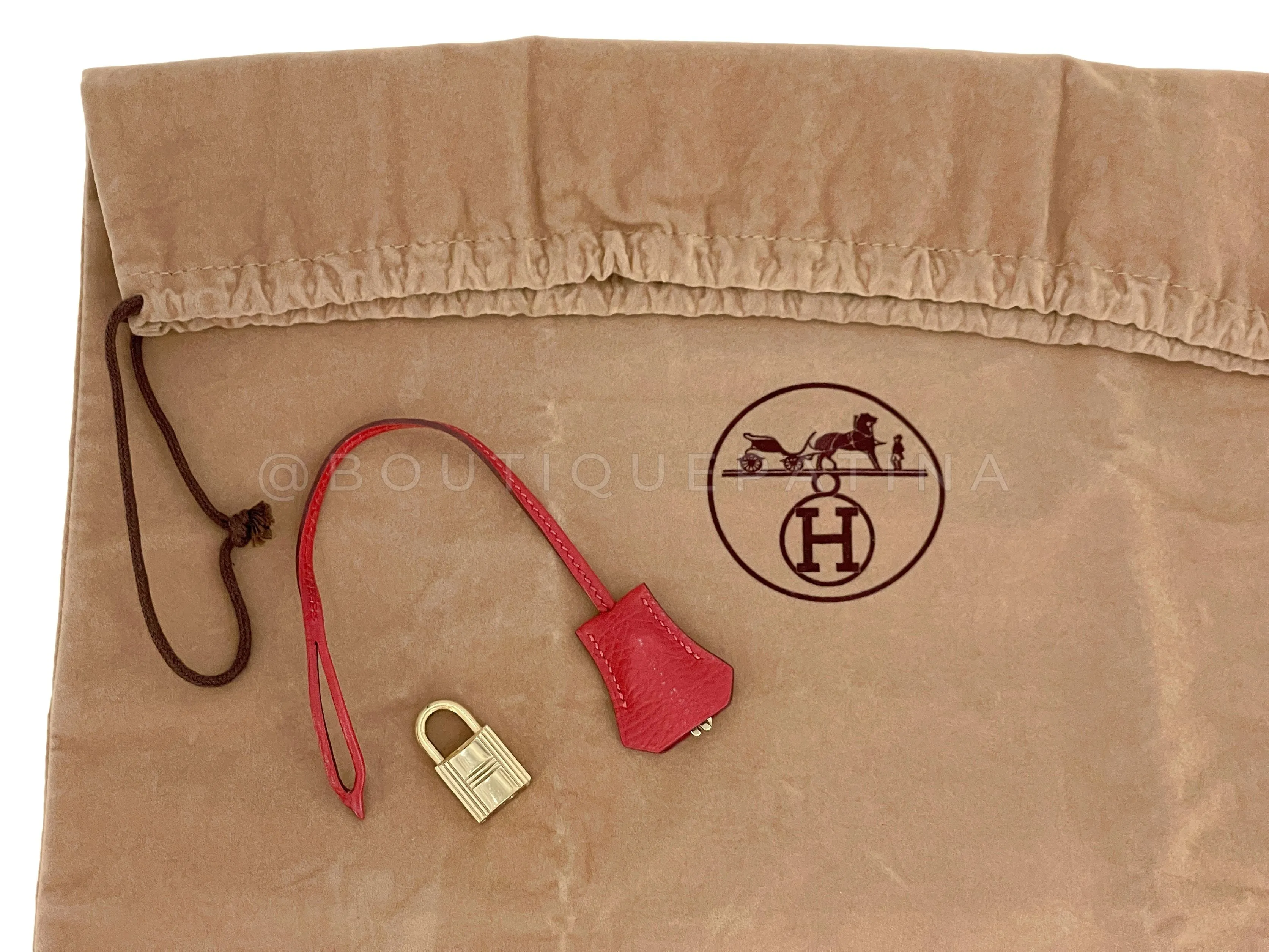 Hermes Rouge Vermillion Ardennes 30cm Birkin Bag GHW Red