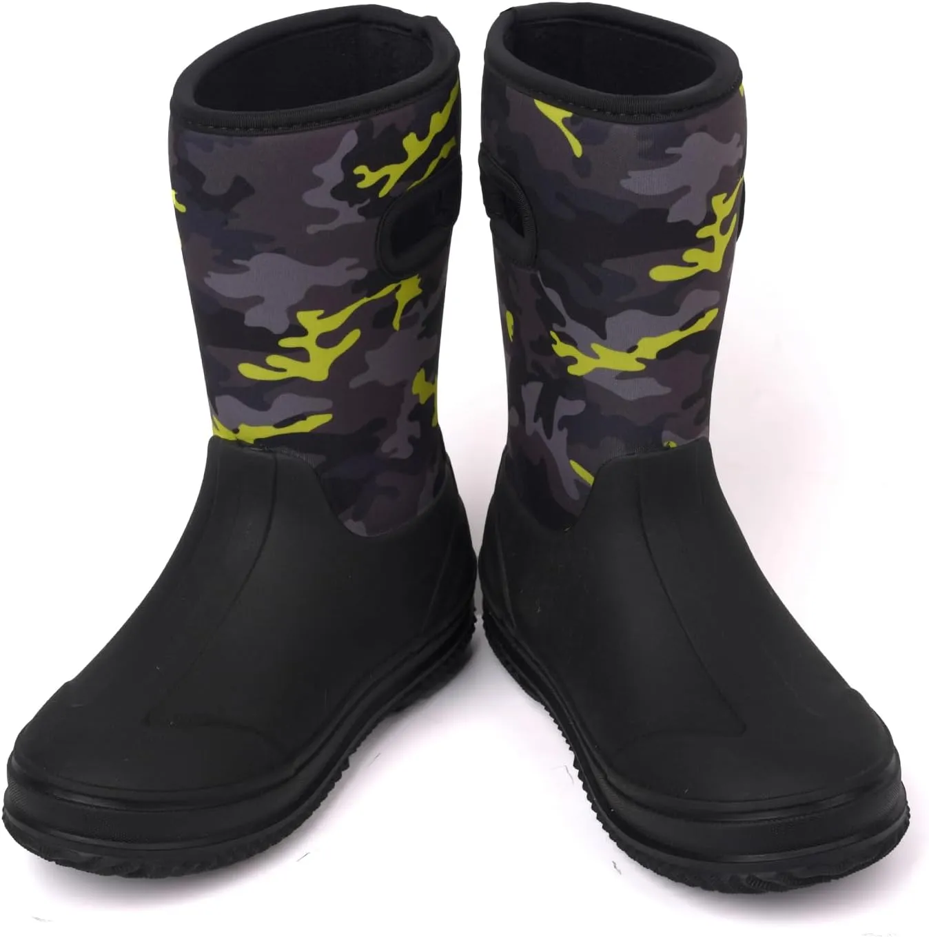 HugRain Toddler Kids Adorable Warm Neoprene Waterproof Rain Boots