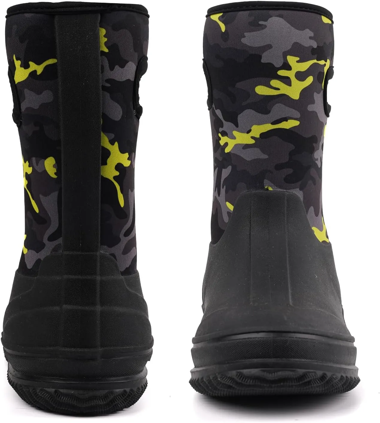 HugRain Toddler Kids Adorable Warm Neoprene Waterproof Rain Boots