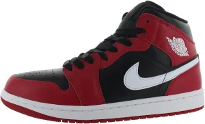 Jordan Men's 1 Mid Black/White-Gym Red (DQ8426 061)