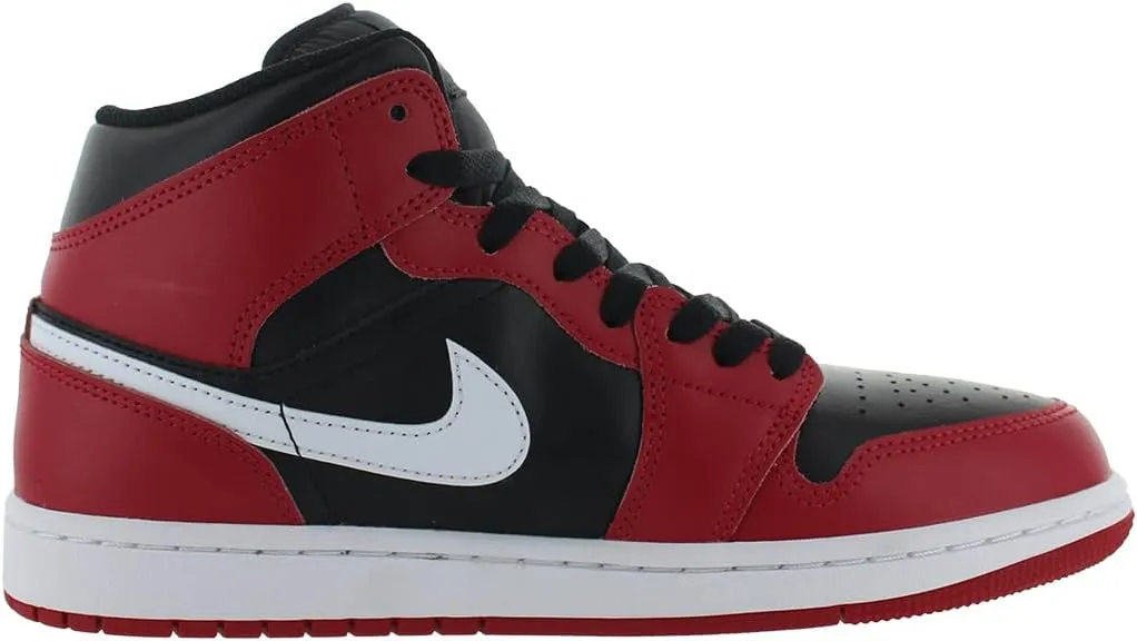 Jordan Men's 1 Mid Black/White-Gym Red (DQ8426 061)