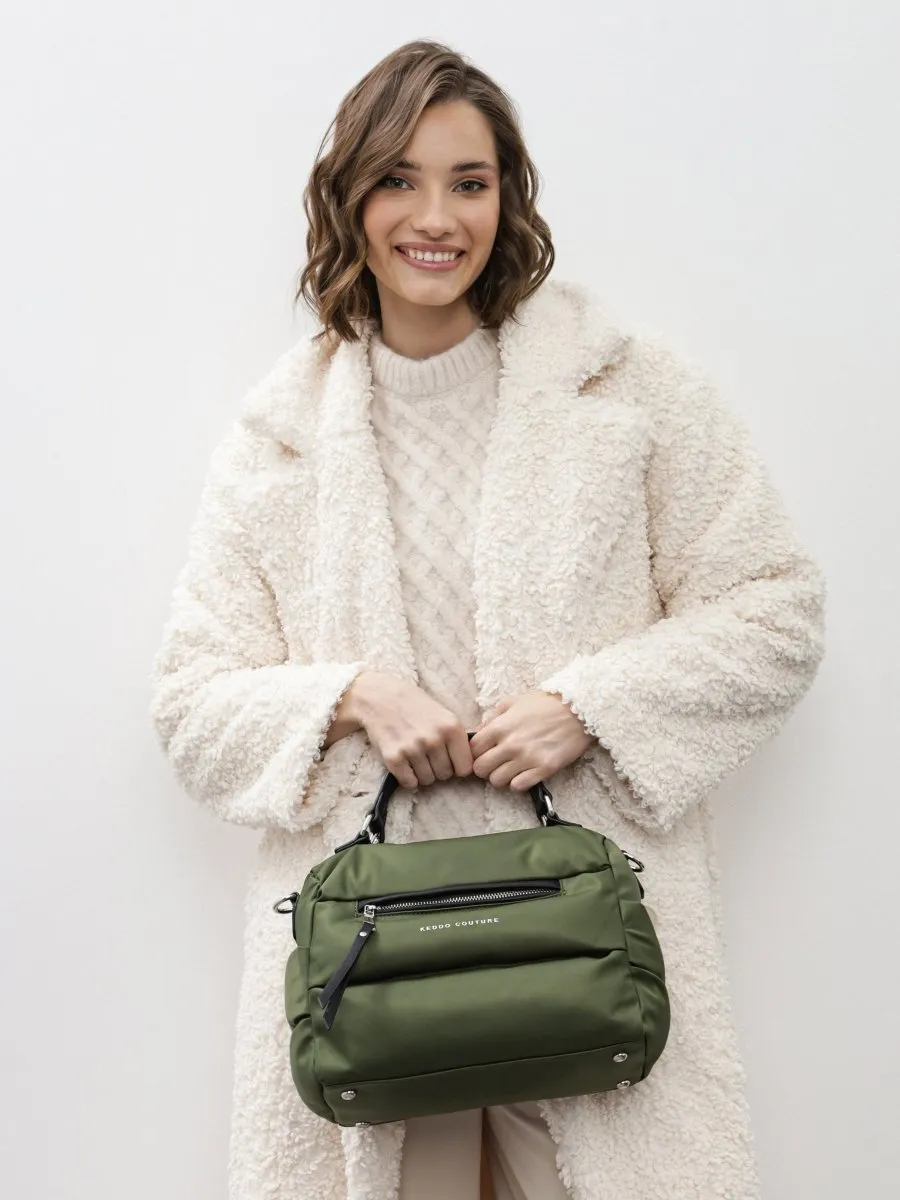 Keddo Couture Khaki Green Puffy Padded Handbag