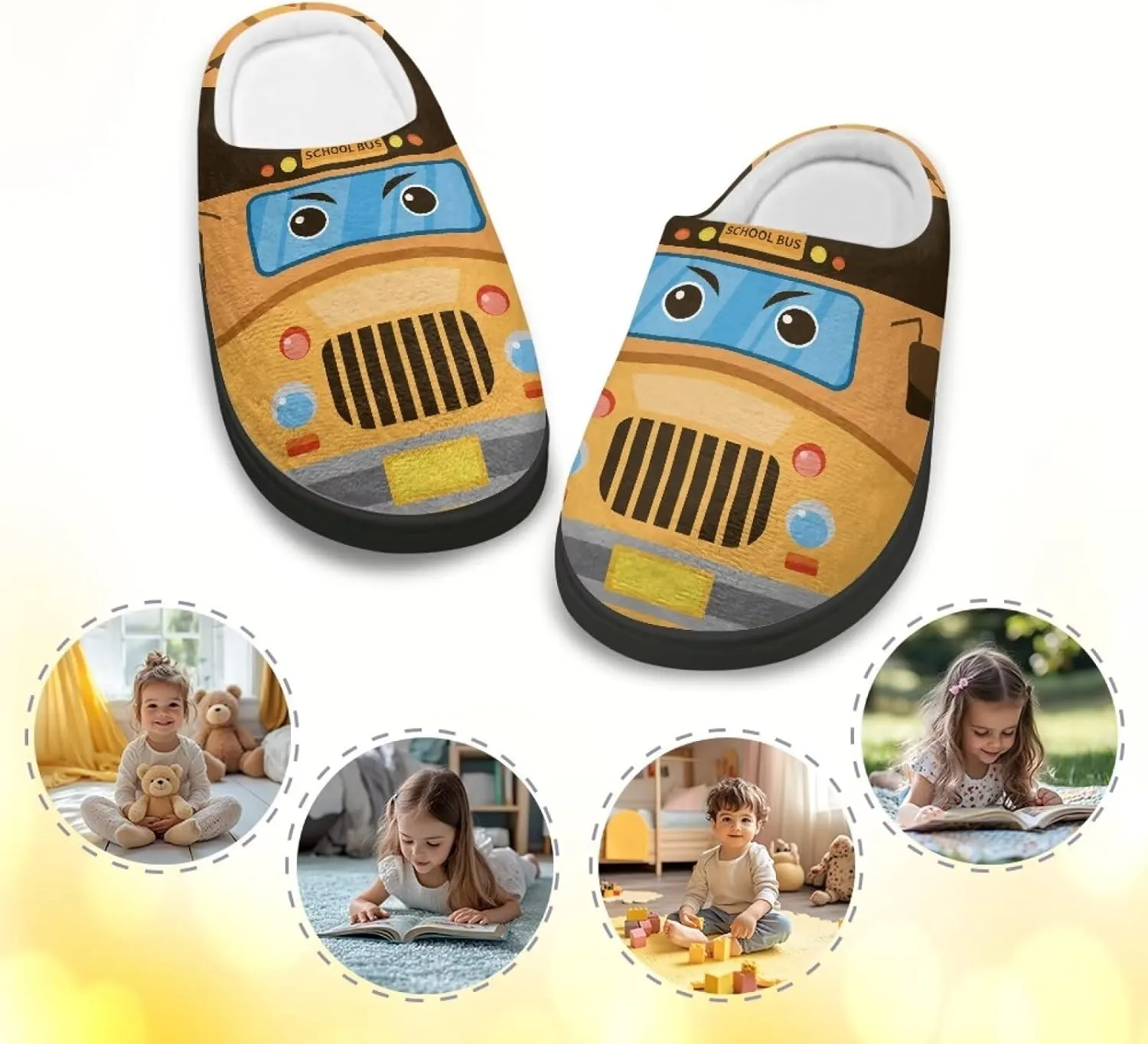 Kids Winter Slippers for Boys Girls Soft Plush Warm Slippers Indoor Non Slip Flannel Fuzzy House Cotton Shoes US 9-15