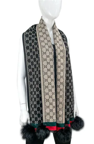 Kissing C's Scarf Fox Pom Poms
