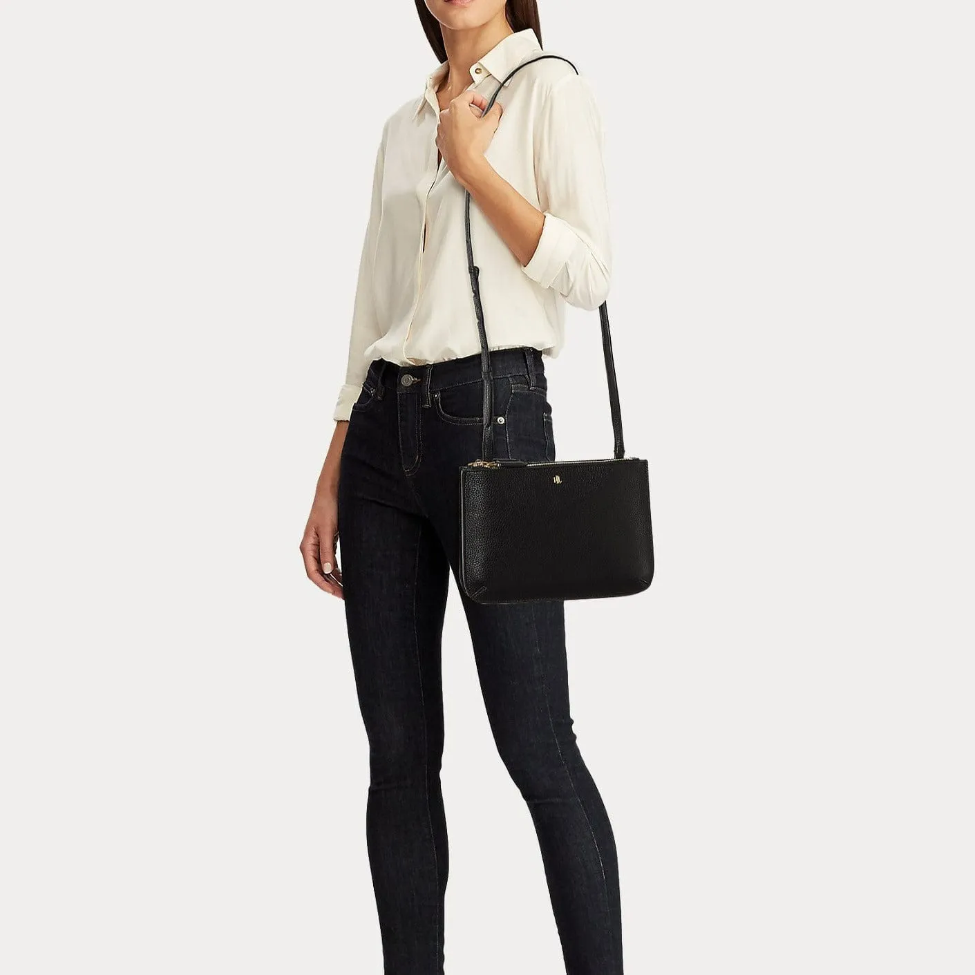 Lauren Ralph Lauren Faux-Leather Carter Crossbody in Black