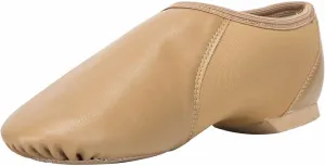 Linodes Unisex PU Leather Upper Slip-on Jazz Shoe with Circle Elastic for Women and Men's Dance Shoes