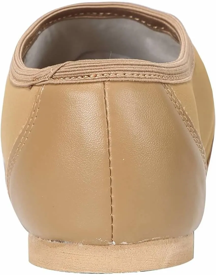 Linodes Unisex PU Leather Upper Slip-on Jazz Shoe with Circle Elastic for Women and Men's Dance Shoes