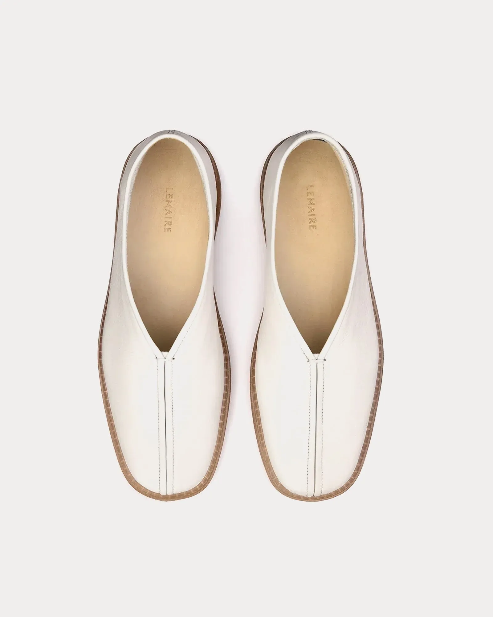 Linoleum Piped Shiny Leather White Slip On Sneakers