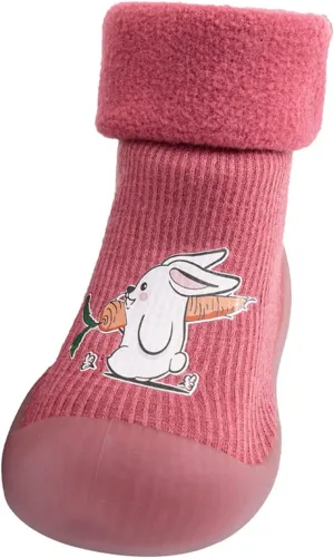 Little Girl Casual Dress Shoes Kids Sole Baby Slipper Boys Stocking Girls Rubber Knit Warm Soft Girl Sneaker