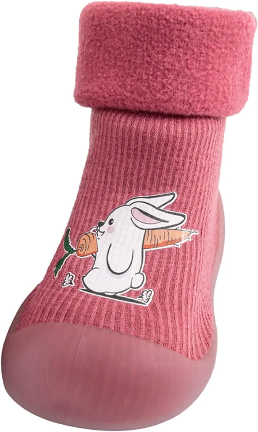 Little Girl Casual Dress Shoes Kids Sole Baby Slipper Boys Stocking Girls Rubber Knit Warm Soft Girl Sneaker