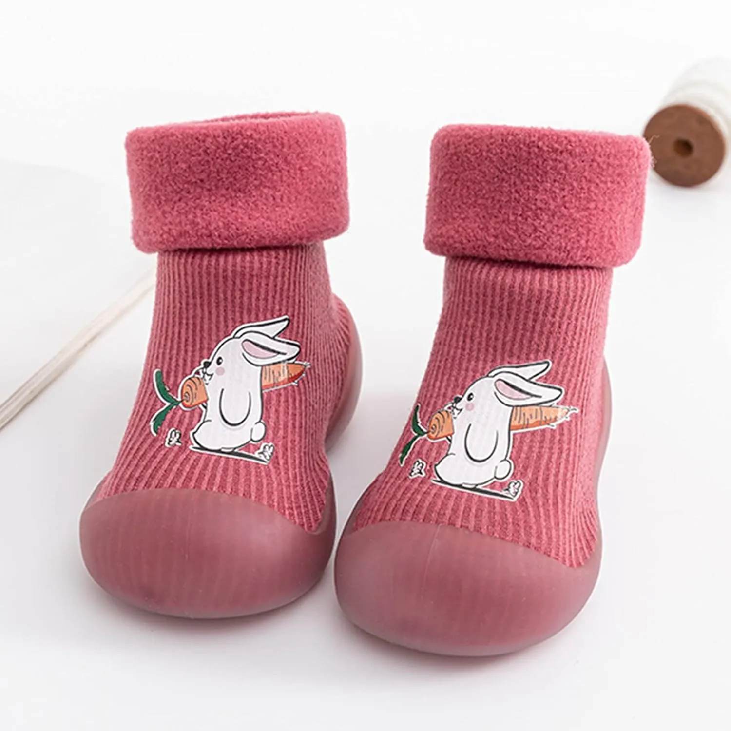 Little Girl Casual Dress Shoes Kids Sole Baby Slipper Boys Stocking Girls Rubber Knit Warm Soft Girl Sneaker