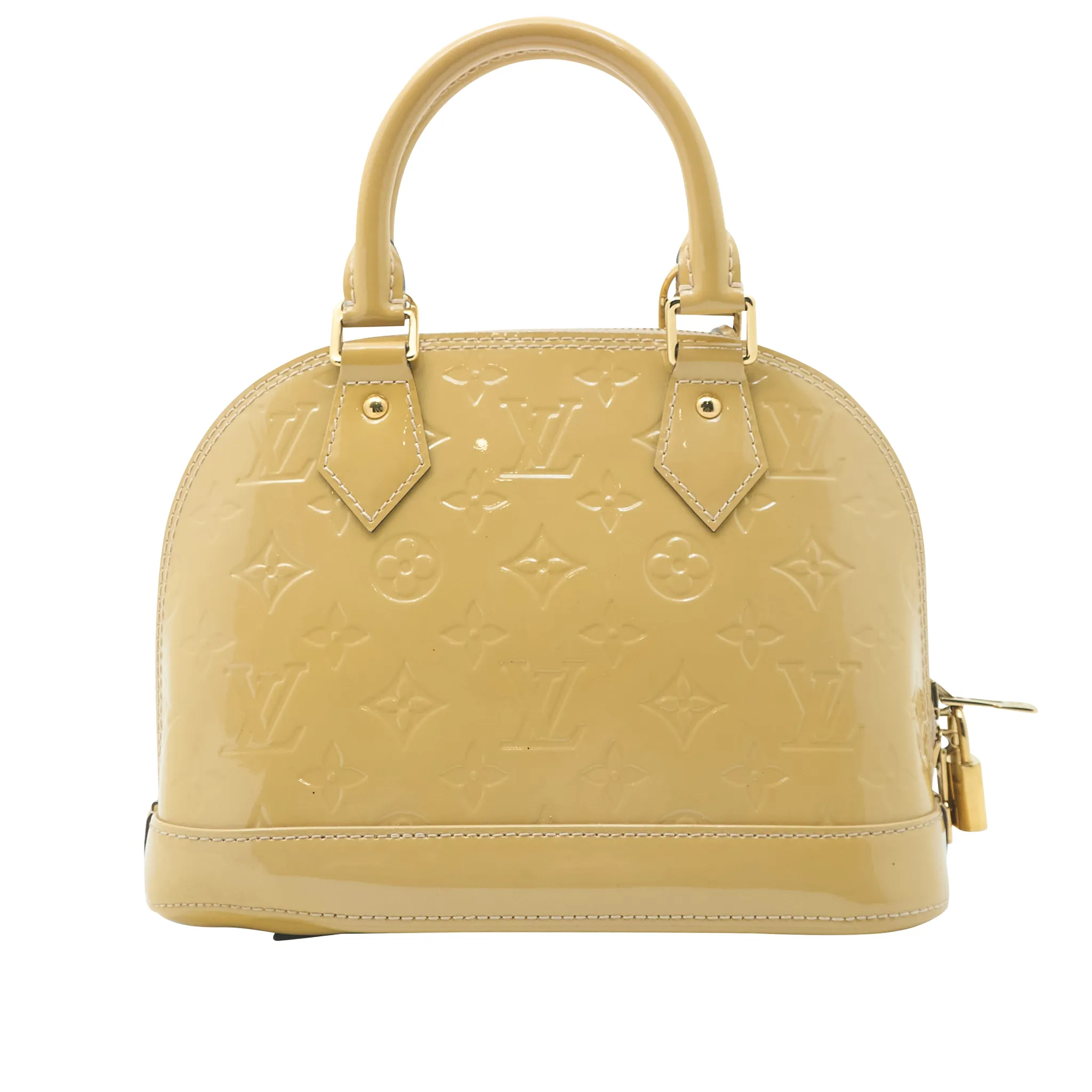 Louis Vuitton Alma BB Monogram Mustard Vernis Leather