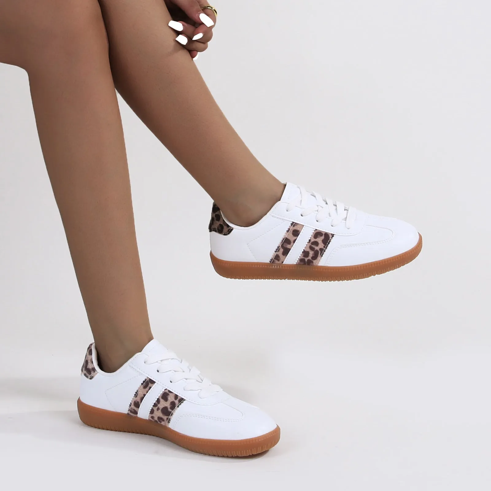 Luella Classic Two-Tone Striped Sneakers