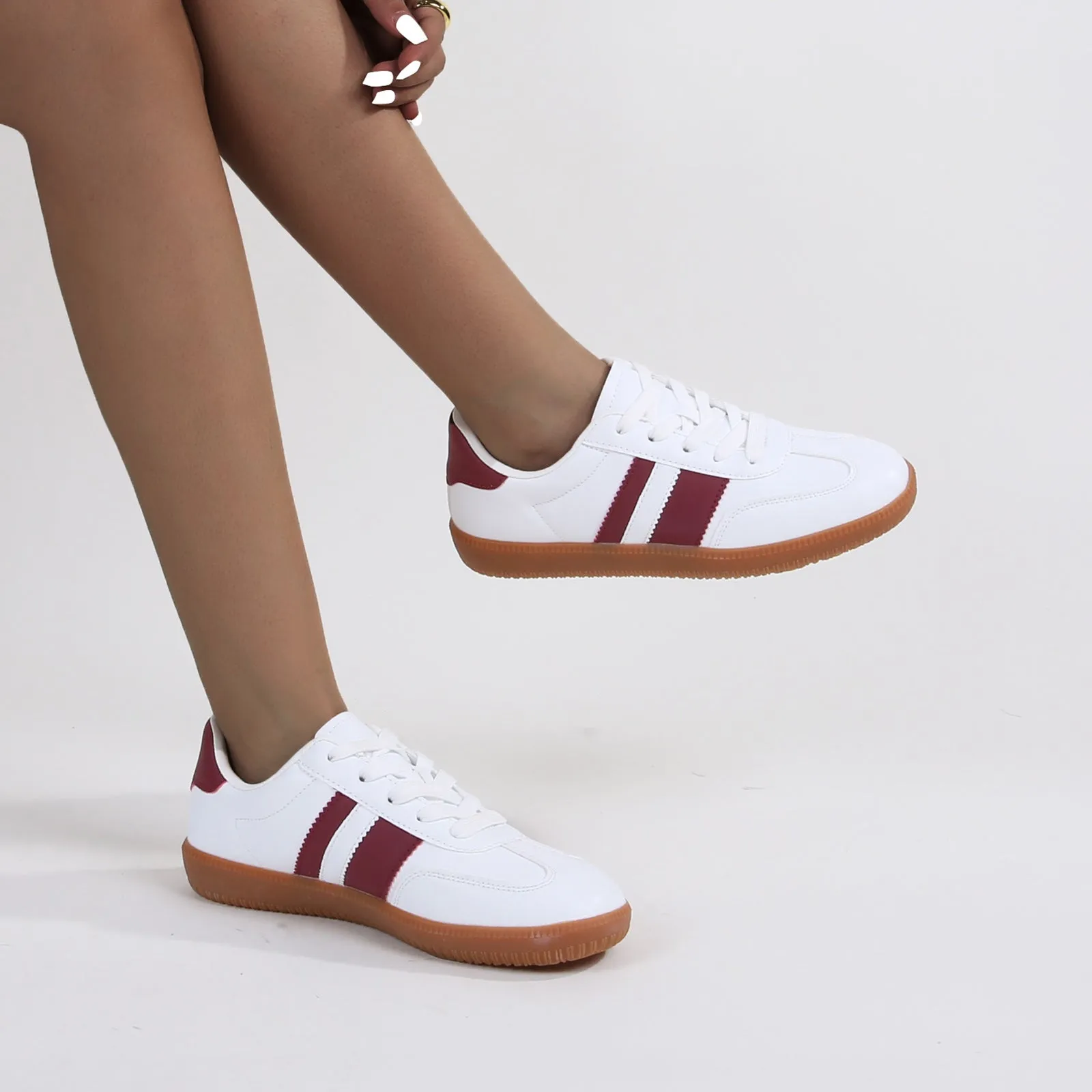 Luella Classic Two-Tone Striped Sneakers