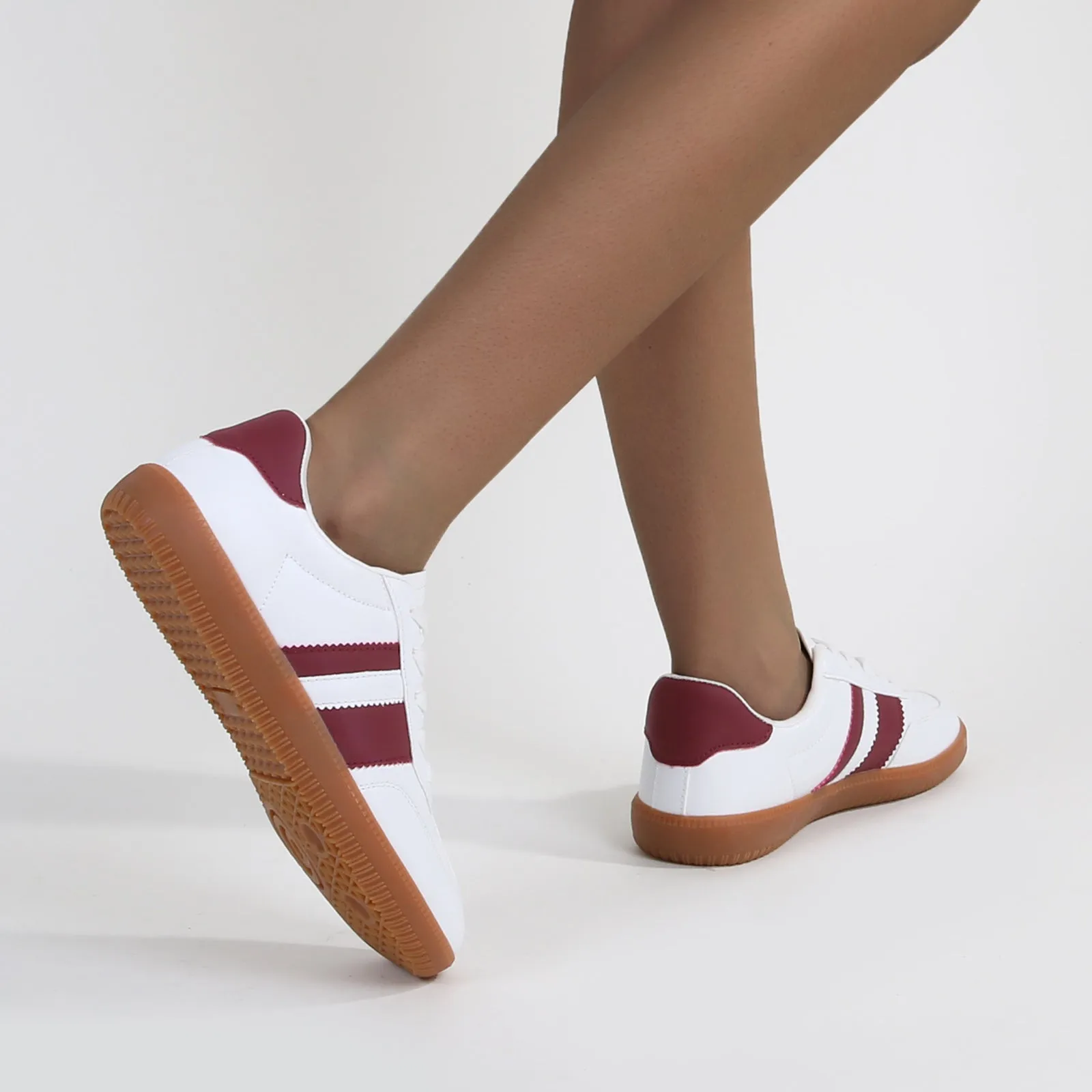 Luella Classic Two-Tone Striped Sneakers