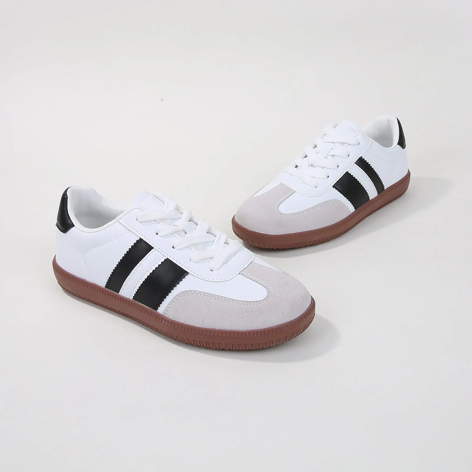 Luella Classic Two-Tone Striped Sneakers