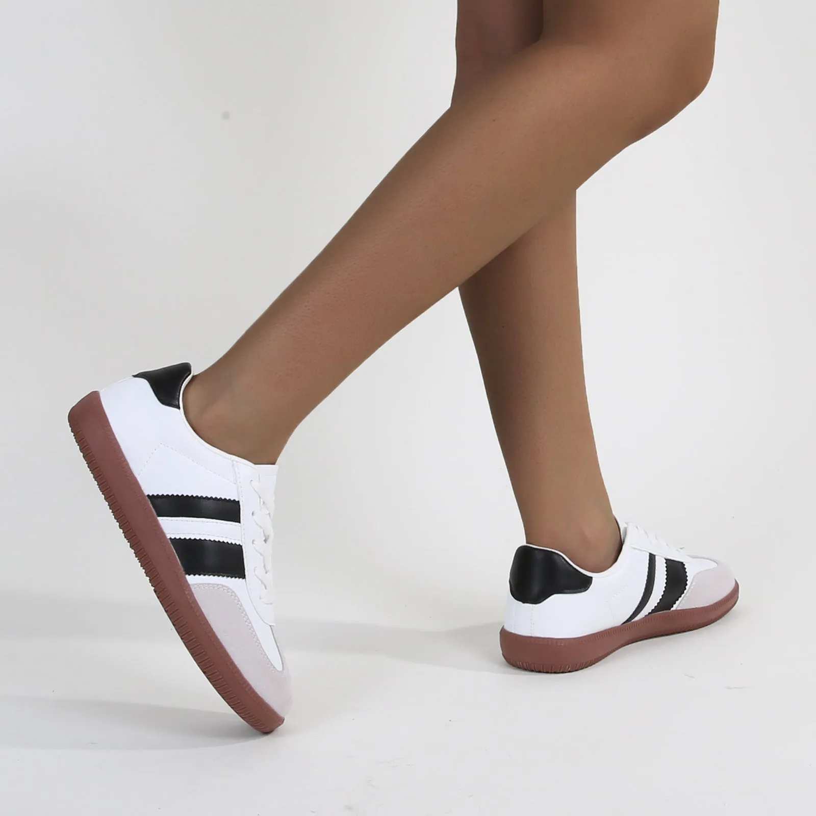Luella Classic Two-Tone Striped Sneakers