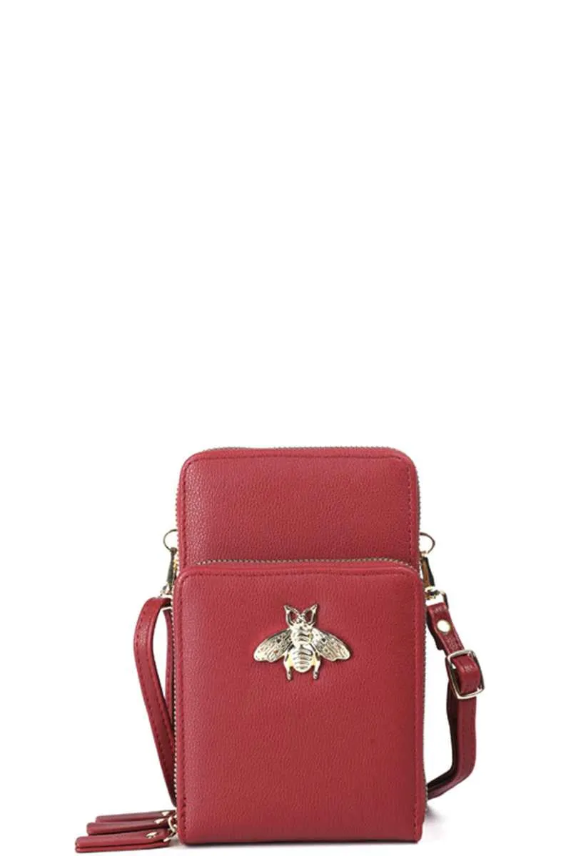 Malbu Skye Women Stylish Modern Bee Messenger Crossbody Bag Red