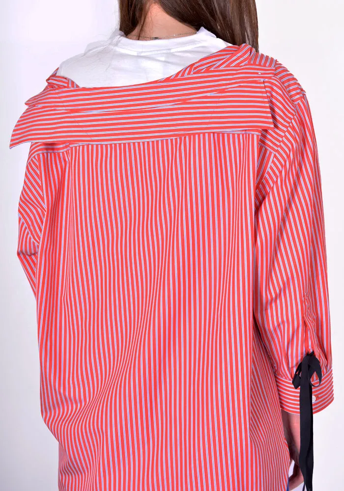 MARINA YEE  SS24-0069-554 BACK TO FRONT SHIRT RED/WHITE/BLUE