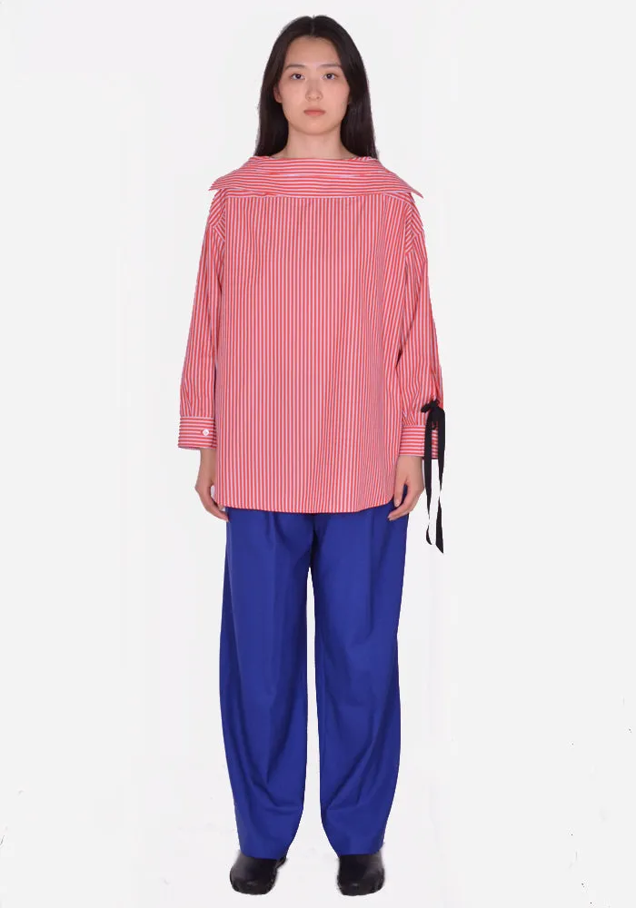 MARINA YEE  SS24-0069-554 BACK TO FRONT SHIRT RED/WHITE/BLUE
