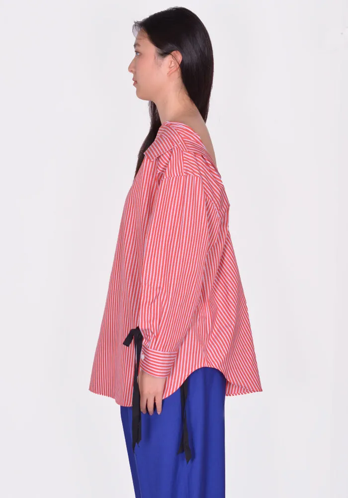 MARINA YEE  SS24-0069-554 BACK TO FRONT SHIRT RED/WHITE/BLUE
