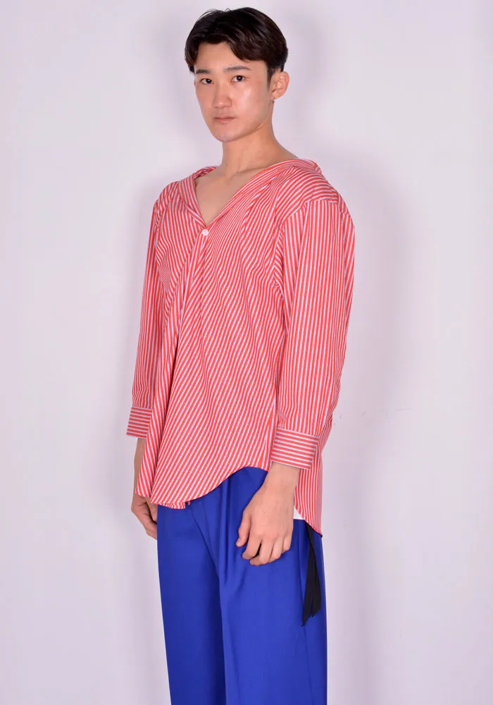 MARINA YEE  SS24-0069-554 BACK TO FRONT SHIRT RED/WHITE/BLUE