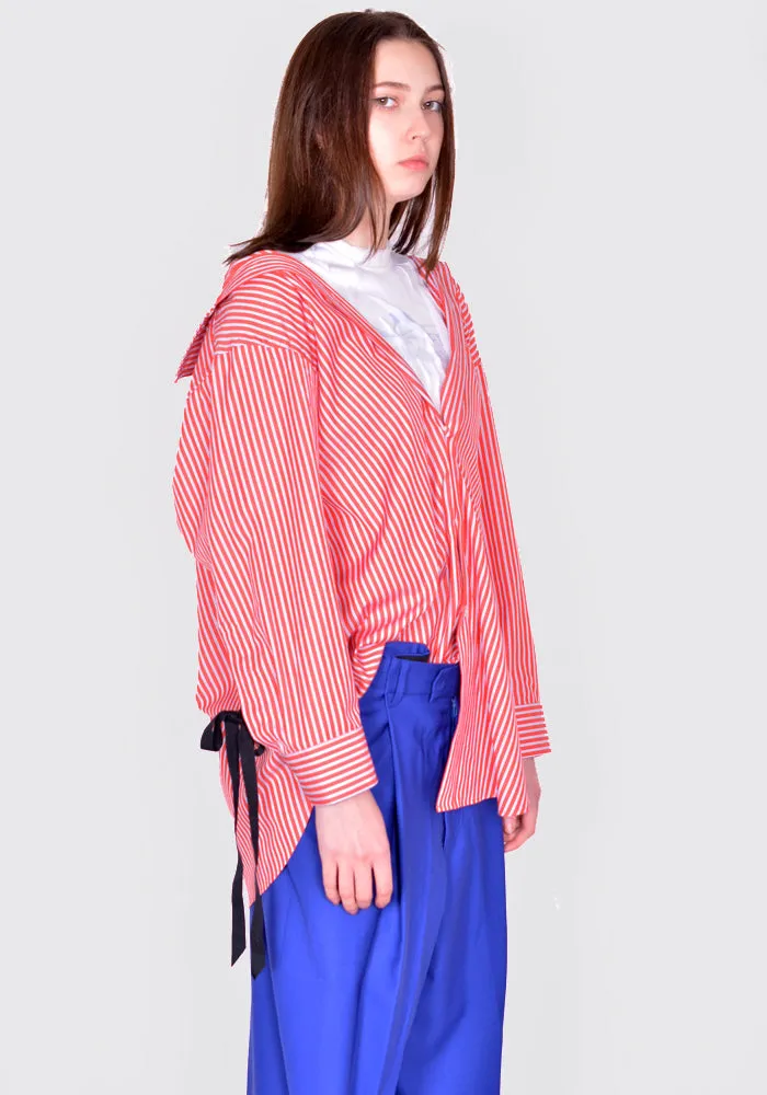 MARINA YEE  SS24-0069-554 BACK TO FRONT SHIRT RED/WHITE/BLUE