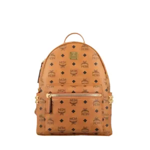 MCM Studded Stark Backpack Black-Brown